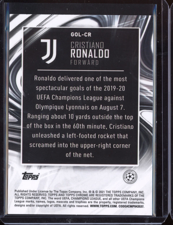 Cristiano Ronaldo 2021 Topps Chrome Champions League Golazo