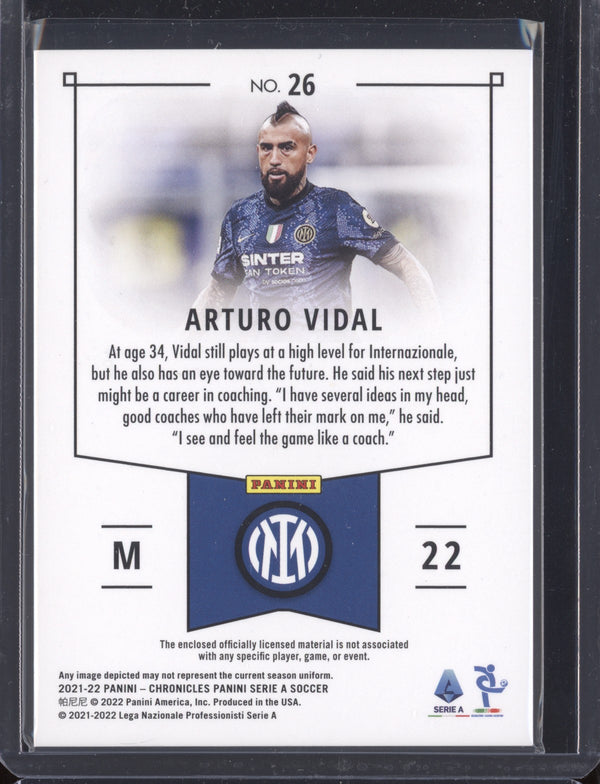 Arturo Vidal 2021-22 Panini Chronicles Soccer 26 Panini Serie A Memorabilia 14/500