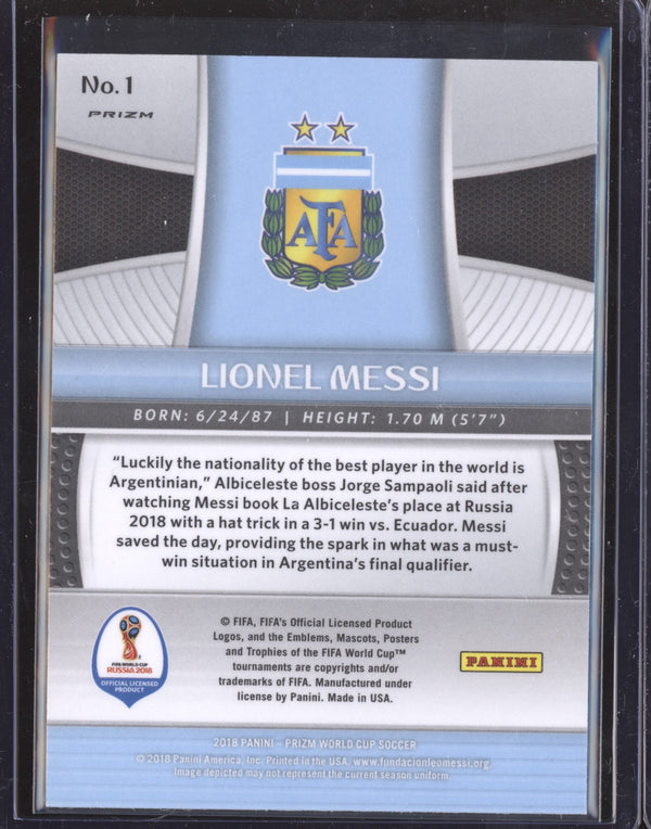 Lionel Messi 2018 Panini Prizm World Cup 1 Red Blue Wave