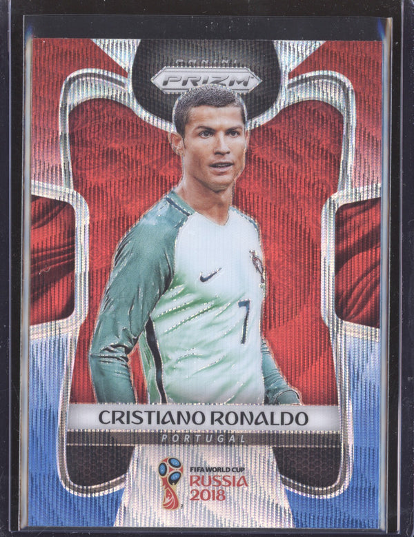 Cristiano Ronaldo 2018 Panini Prizm World Cup 154 Red Blue Wave