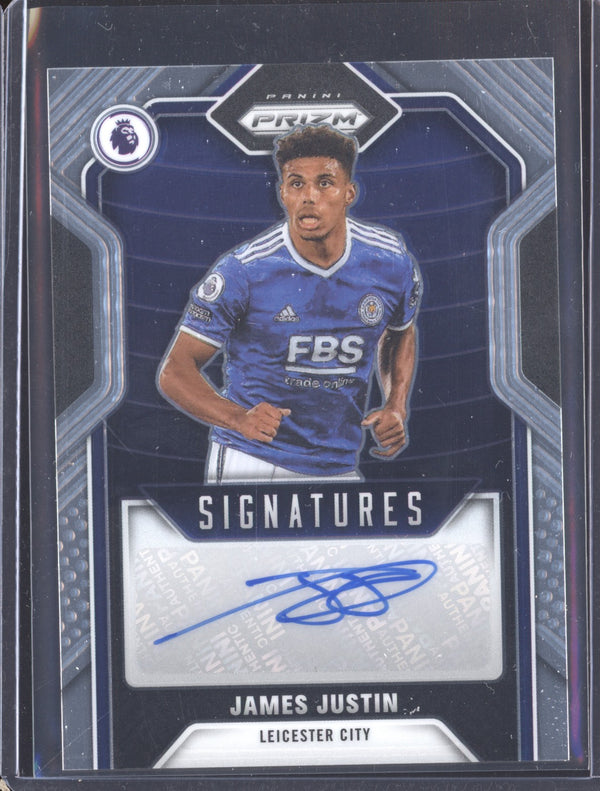 James Justin 2021-22 Panini Prizm Premier League S-JJT Signatures