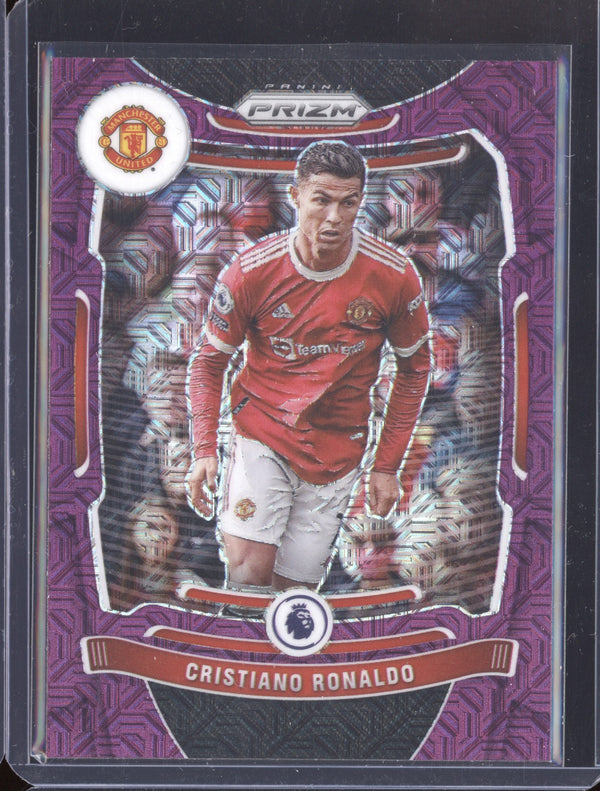 Cristiano Ronaldo 2021-22 Panini Prizm EPL 283 Purple Mojo