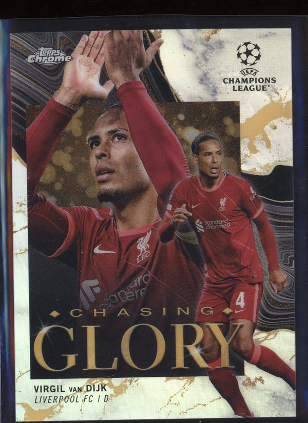 Virgil van Dijk 2021/22 Topps Chrome UCL Chasing Glory