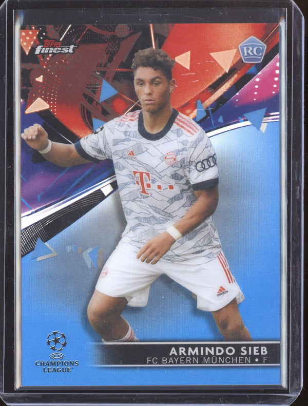 Armindo Sieb 2021-22 Topps Finest UCL 14 Blue Refractor RC 34/150