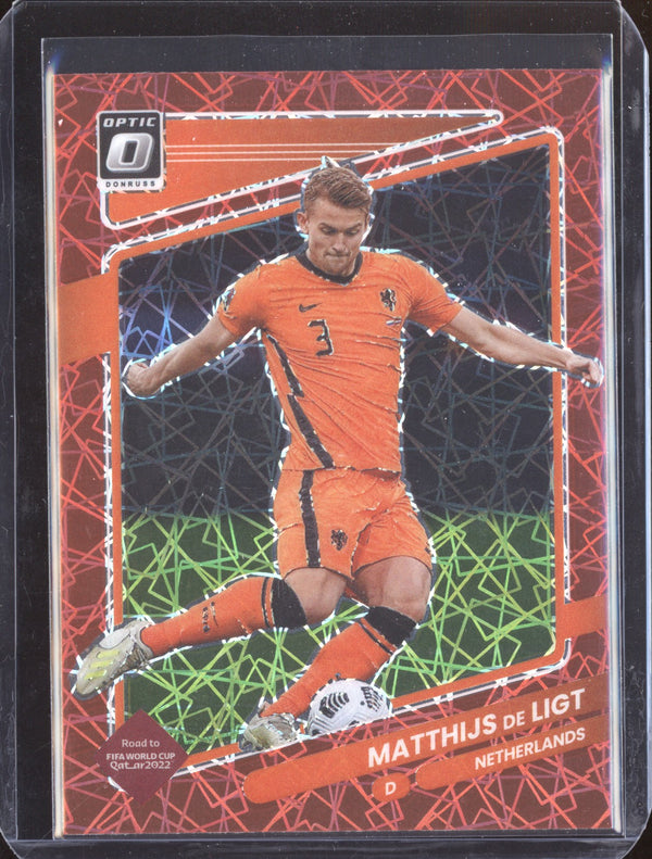 Matthijs De Ligt 2021-22 Panini Donruss Road to Qatar 97 Optic Red Velocity