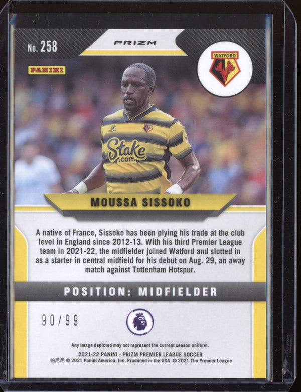 Moussa Sissoko 2021-22 Panini Prizm Premier League Purple 90/99