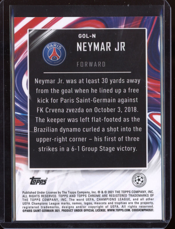 Neymar 2021 Topps Chrome Champions League Golazo