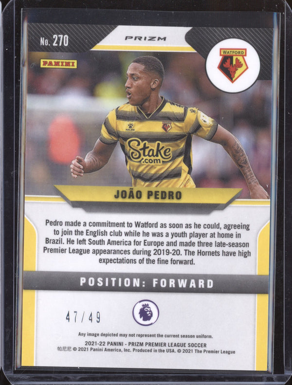 Joao Pedro 2021-22 Panini Prizm PL 270 Purple Ice RC 47/49