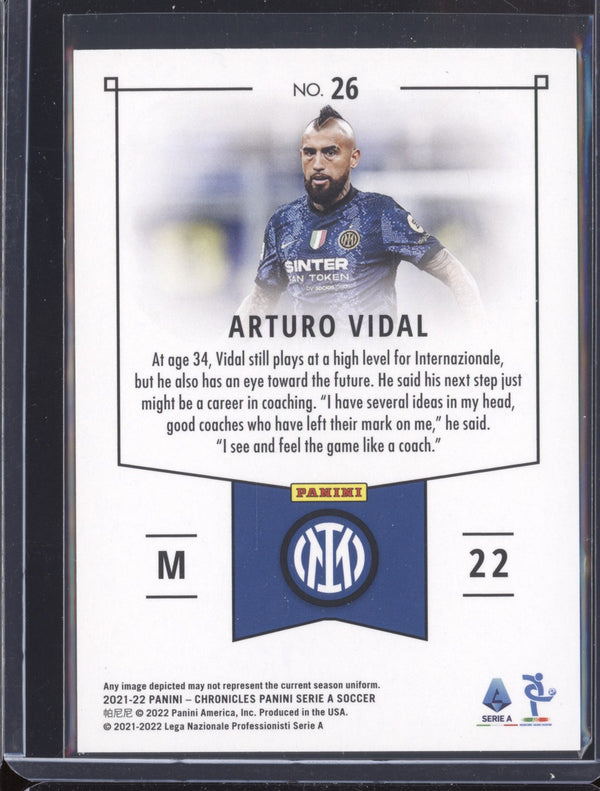 Arturo Vidal 2021-22 Panini Chronicles Soccer 26 Panini Serie A Blue 95/99