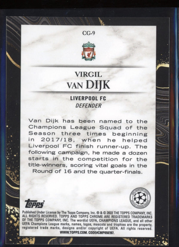 Virgil van Dijk 2021/22 Topps Chrome UCL Chasing Glory