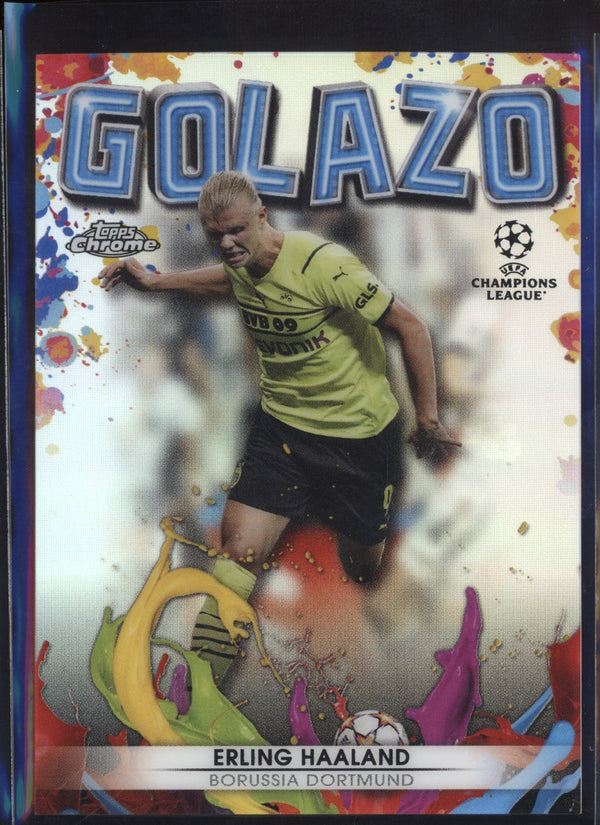 Erling Haaland 2021/22 Topps Chrome UCL Golazo