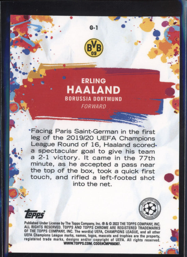 Erling Haaland 2021/22 Topps Chrome UCL Golazo