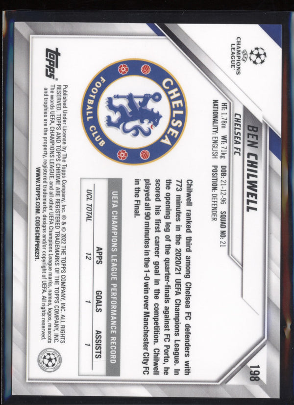 Ben Chilwell 2021/22 Topps Chrome UEFA Champions League Speckle