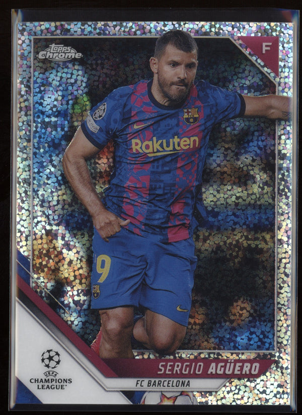 Sergio Aguero 2021/22 Topps Chrome UEFA Champions League Speckle