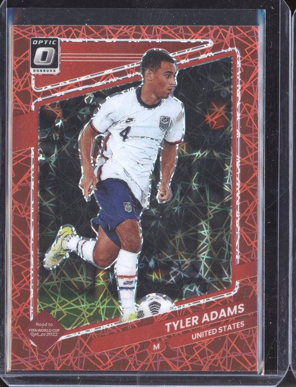 Tyler Adams 2021-22 Panini Donruss Road to Qatar 166 Optic Red Velocity