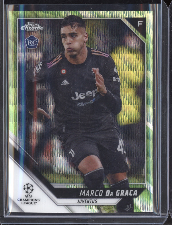 Marco Da Graca 2021/22 Topps Chrome UEFA Champions League Neon Green Wave RC 62/99