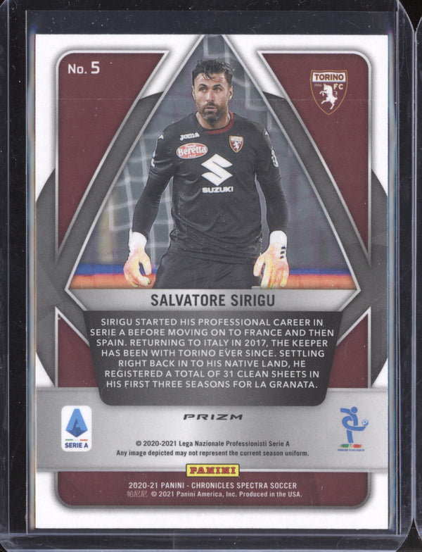 Salvatore Sirigu 2020-21 Panini Chronicles Soccer 5 Spectra Purple Mojo