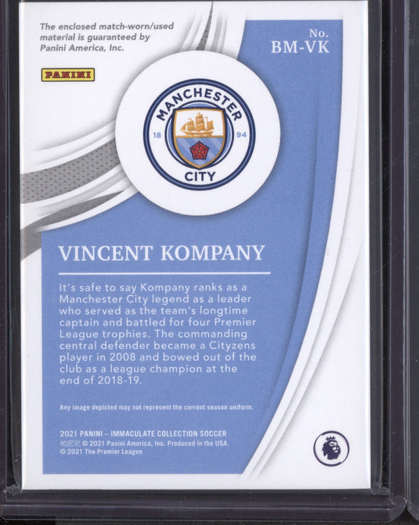 Vincent Kompany 2020-21 Panini Immaculate Boot Memorabilia Premier League 82/83