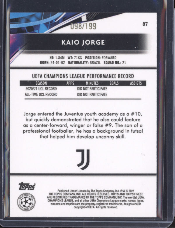 Kaio Jorge 2021-22 Topps Finest UCL 87 Raywave Refactor RC 98/199