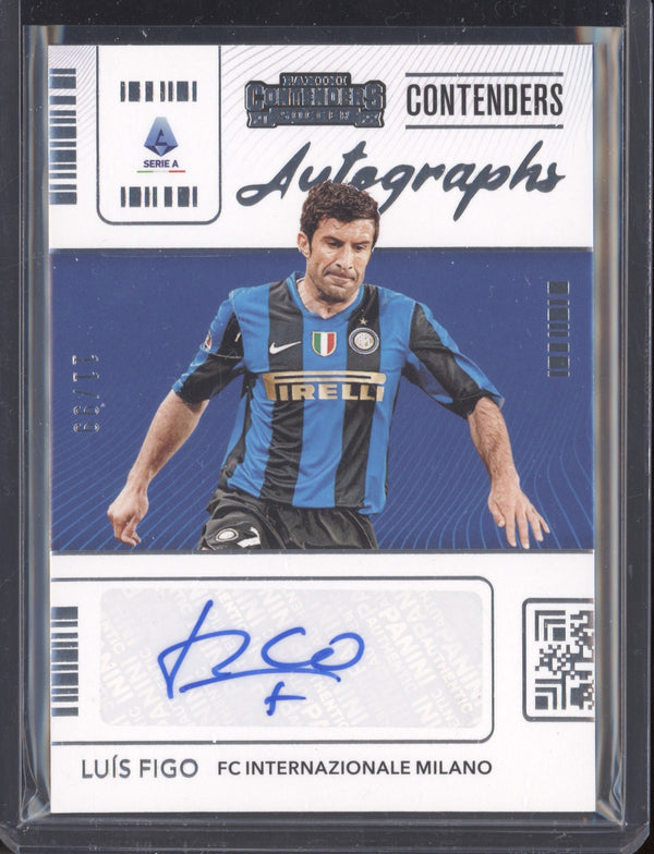 Luis Figo 2021-22 Panini Chronicles Soccer CA-FGO Contenders Auto Serie A  11/99