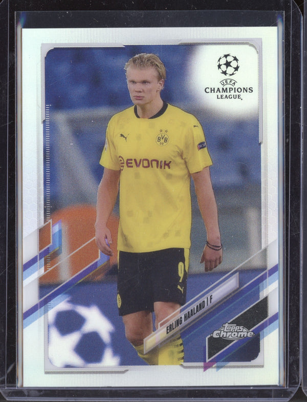 Erling Haaland 2020-21 Topps Chrome UEFA CL Refractor SP Variation