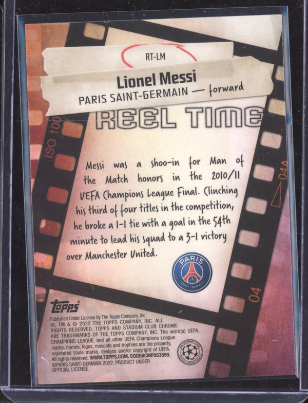 Lionel Messi 2021-22 Topps Stadium Club Chrome UEFA CL Reel Time