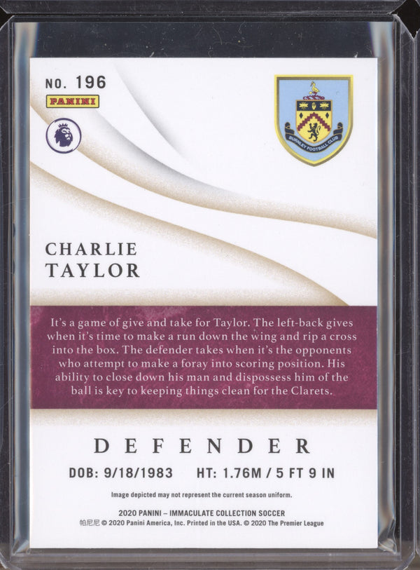 Charlie Taylor 2020 Panini Immaculate Soccer 196 RC 49/99