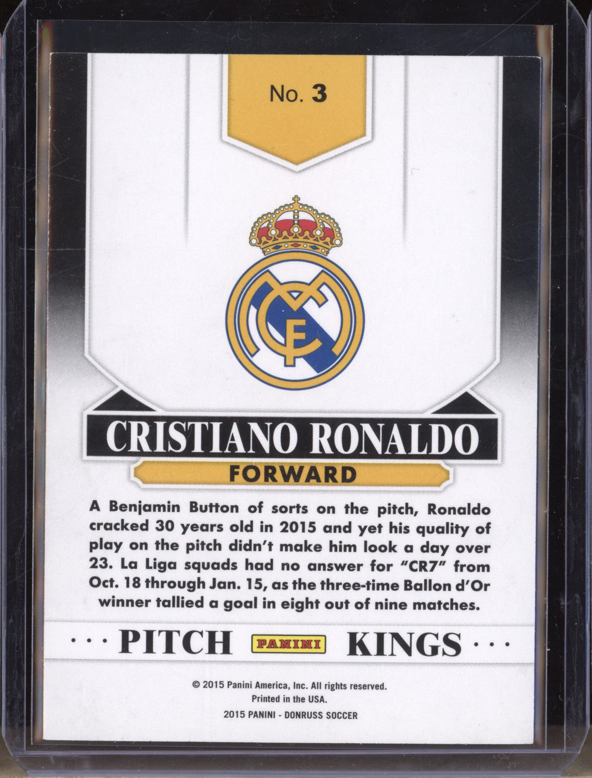 Cristiano Ronaldo 2015-16 Panini Donruss Soccer 3 Pitch Kings