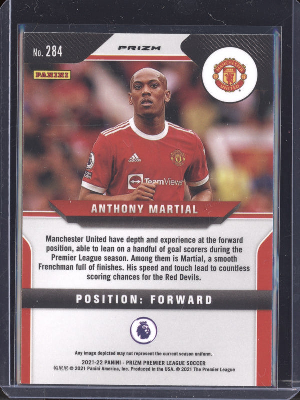 Anthony Martial 2021-22 Panini Prizm EPL 284 Green Mojo