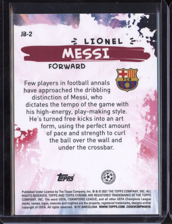 Lionel Messi 2021 Topps Chrome Champions League Joga Bonito