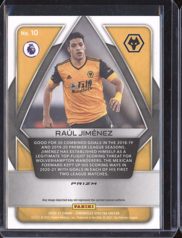 Raul Jimenez 2020-21 Panini Chronicles Soccer 10 Spectra Purple Mojo