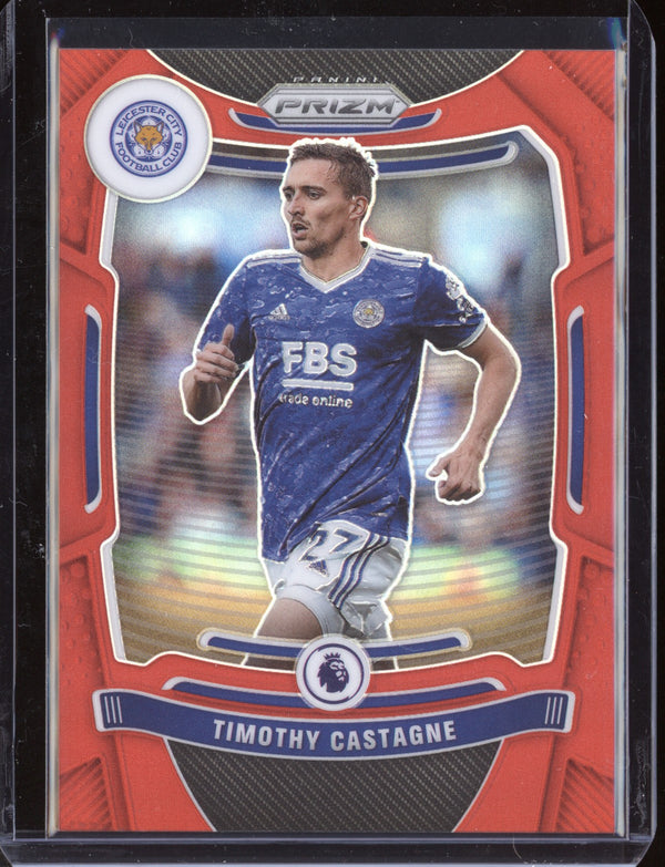 Timothy Castagne 2021-22 Panini Prizm Premier League Red 23/199