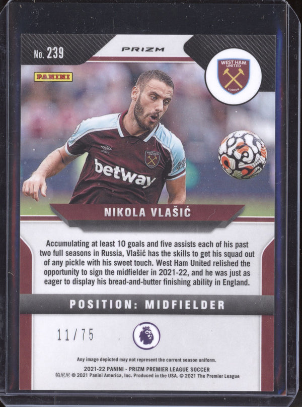 Nikola Vlasic 2021-22 Panini Prizm PL 239 Blue Ice 11/75