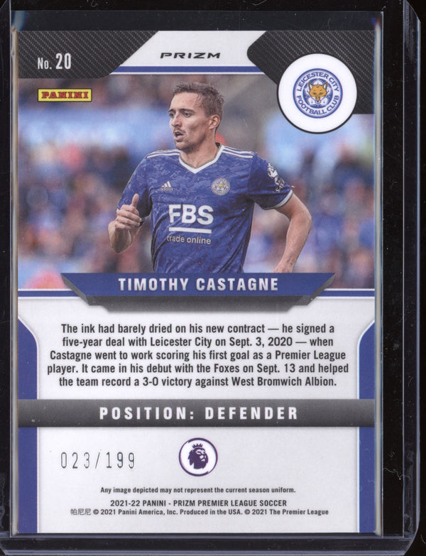 Timothy Castagne 2021-22 Panini Prizm Premier League Red 23/199