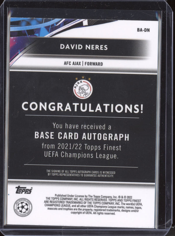 David Neres 2021-22 Topps Finest UCL BA-DN Auto