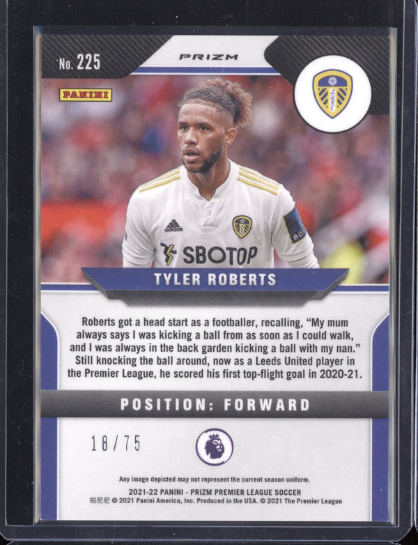 Tyler Roberts 2021-22 Panini Prizm Premier League Blue Cracked Ice Prizm 18/75