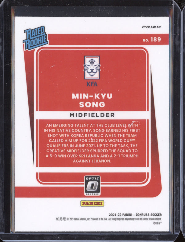 Min-Kyu Song 2021-22 Panini Donruss Road to Qatar 189 Holo RC