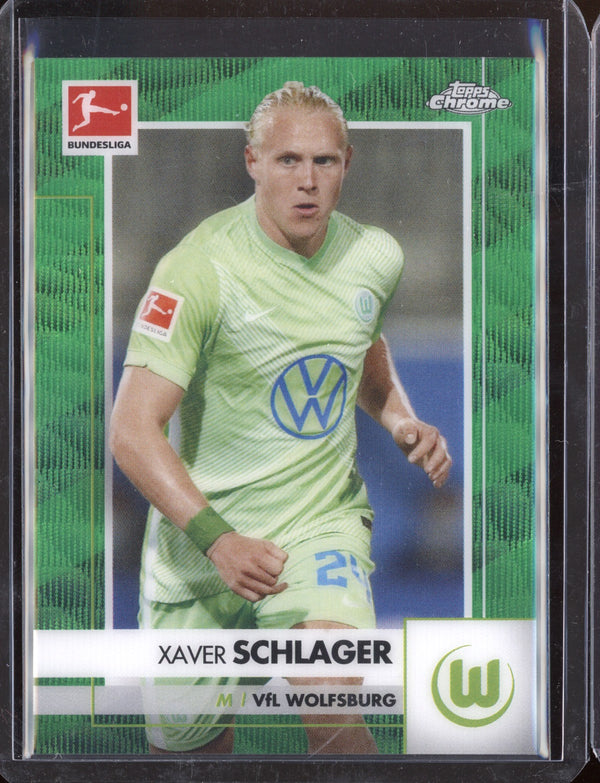 Xaver Schlager 2021 Topps Chrome Bundesliga Green Wave 59/99