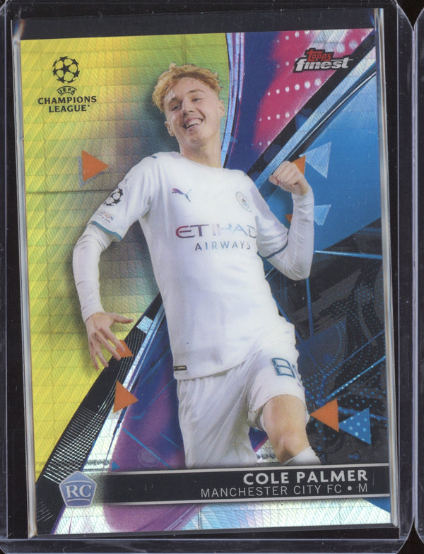 Cole Palmer 2021-22 Topps Finest UCL 97 Yellow Refractor RC 223/250