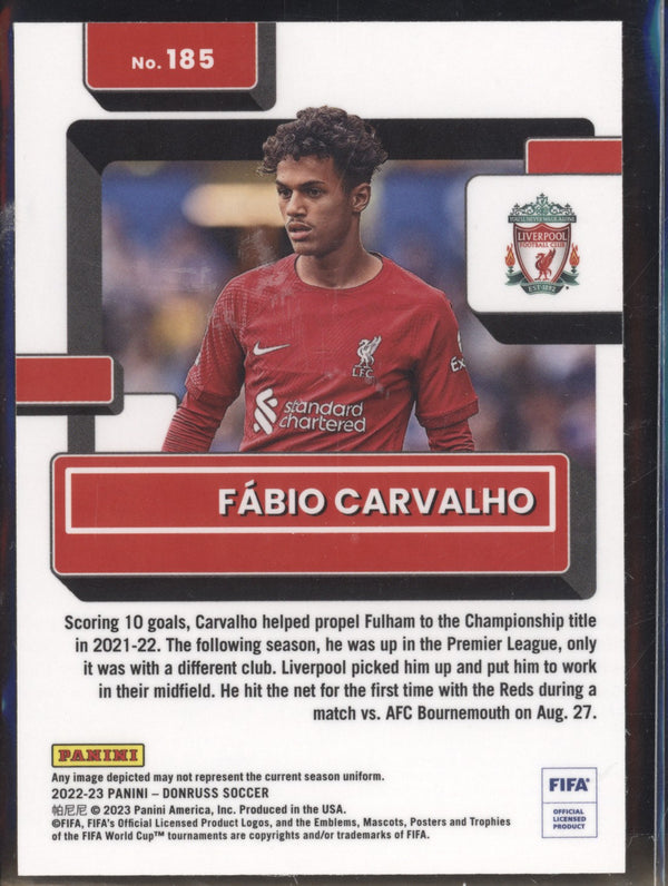 Fabio Carvalho 2022-23 Panini Donruss Soccer 185 Optic Rated Rookie RC