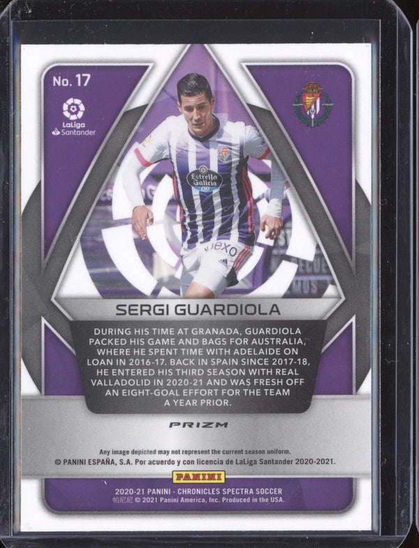 Sergi Guardiola 2020-21 Panini Chronicles Soccer 17 Spectra Purple Mojo