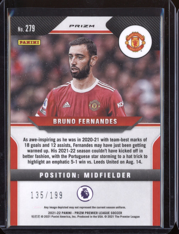 Bruno Fernandes 2021-22 Panini Prizm Premier League Red 135/199