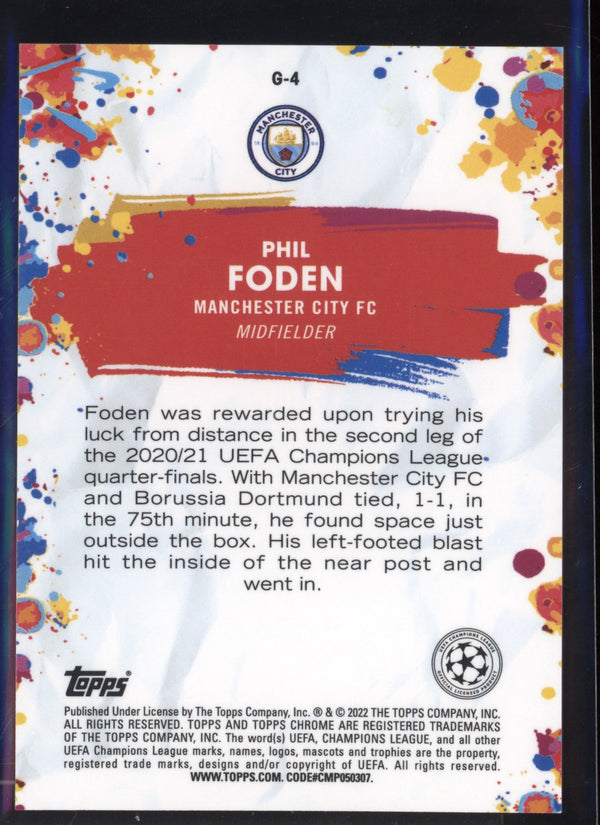 Phil Foden 2021/22 Topps Chrome UCL Golazo