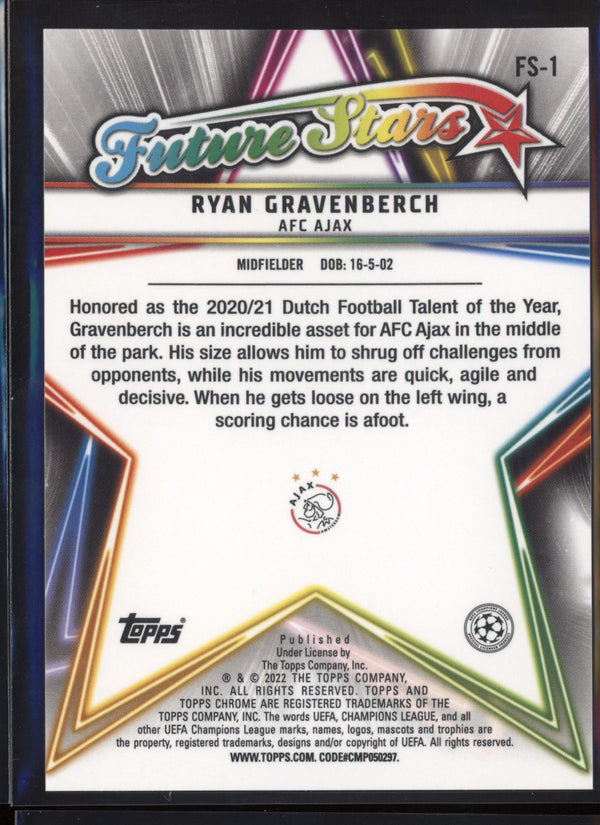 Ryan Gravenberch 2021/22 Topps Chrome UCL Future Stars