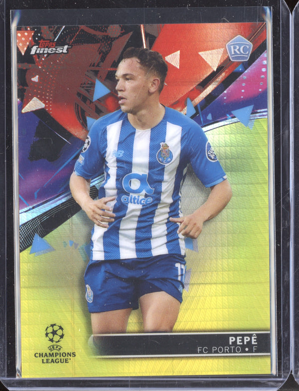 Pepe 2021-22 Topps Finest UEFA CL Yellow Refractor 182/250