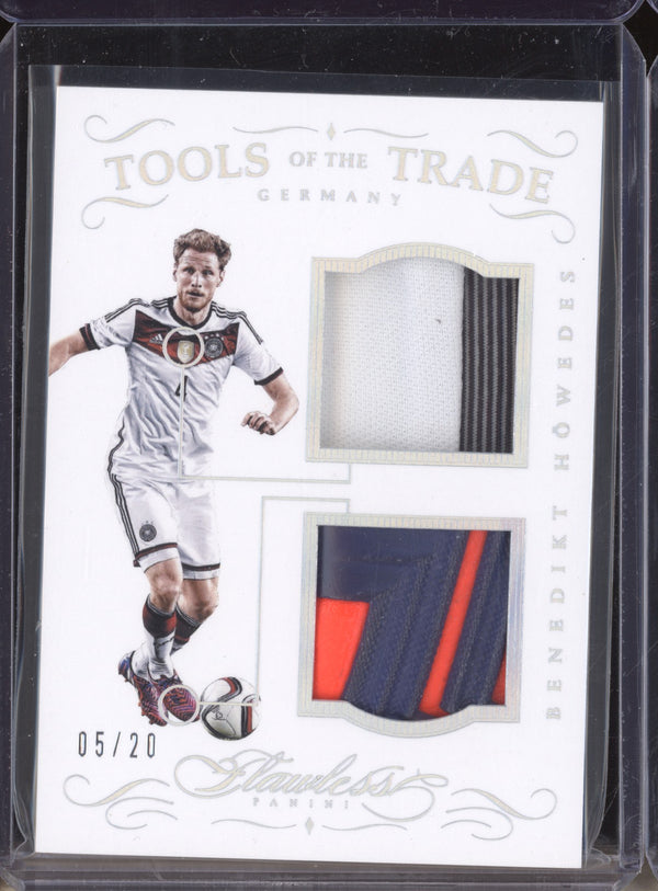 Benedikt Howedes 2015-16 Panini Flawless Soccer TT-BH Tools of the Trade Dual Patch 5/20