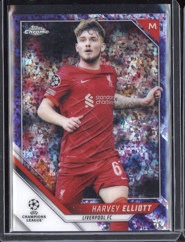 Harvey Elliott 2021/22 Topps Chrome UEFA CL Purple Mini-Diamond 67/250