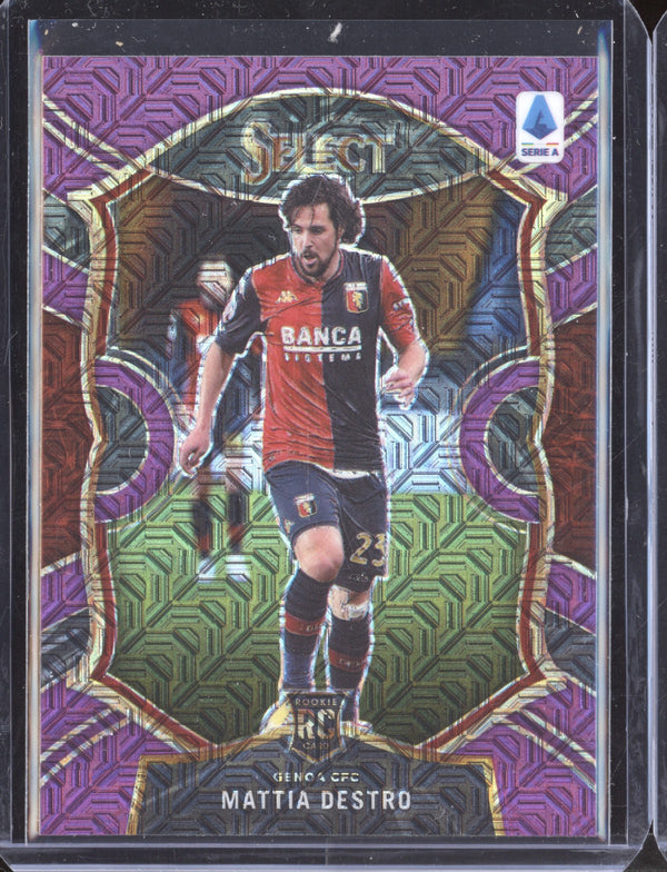 Mattia Destro 2020-21 Panini Chronicles Soccer 13 Select Purple Mojo RC