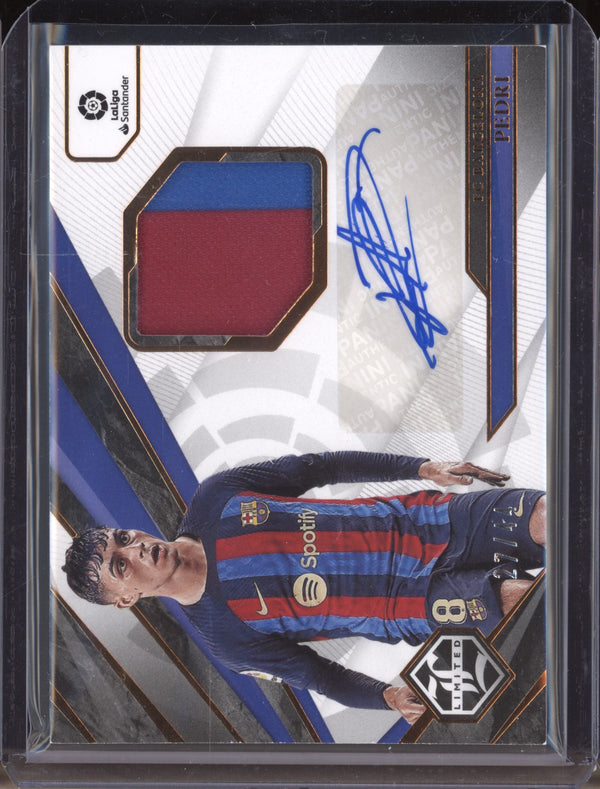 Pedri 2022-23 Panini Chronicles Soccer L-PRI Limited Jersey Auto 27/44