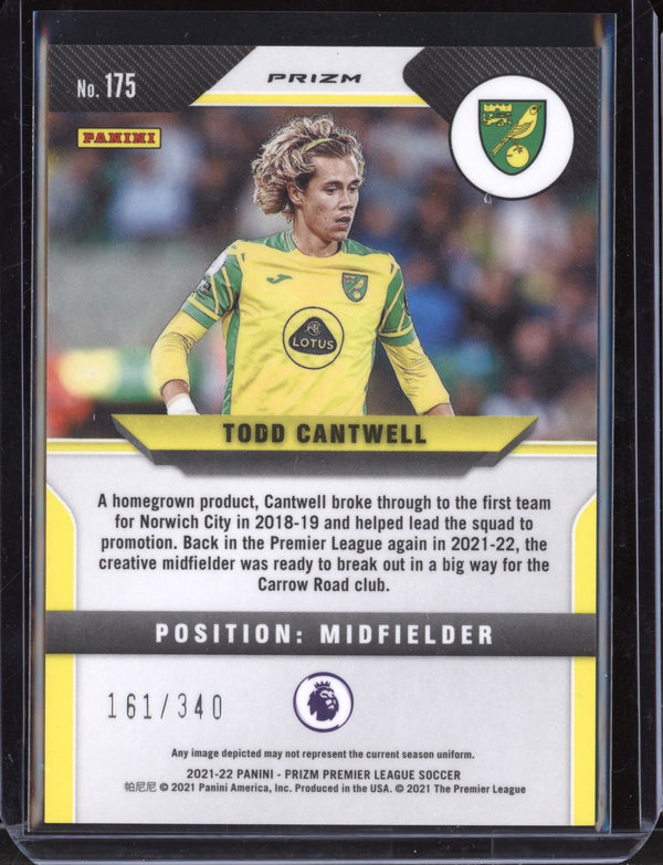 Todd Cantwell 2021-22 Panini Prizm Premier League Blue 161/340